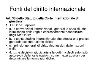 fonti del diritto internazionale