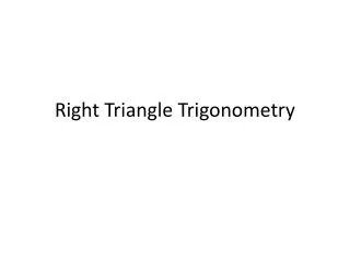 Right Triangle Trigonometry