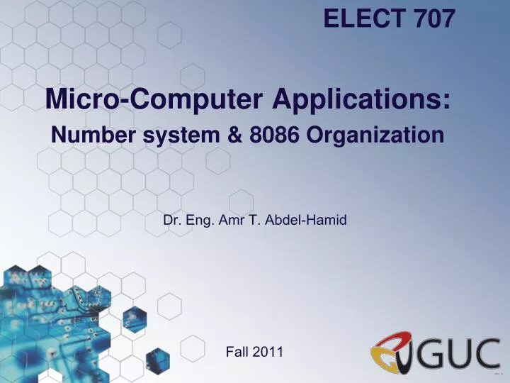 micro computer applications number system 8086 organization