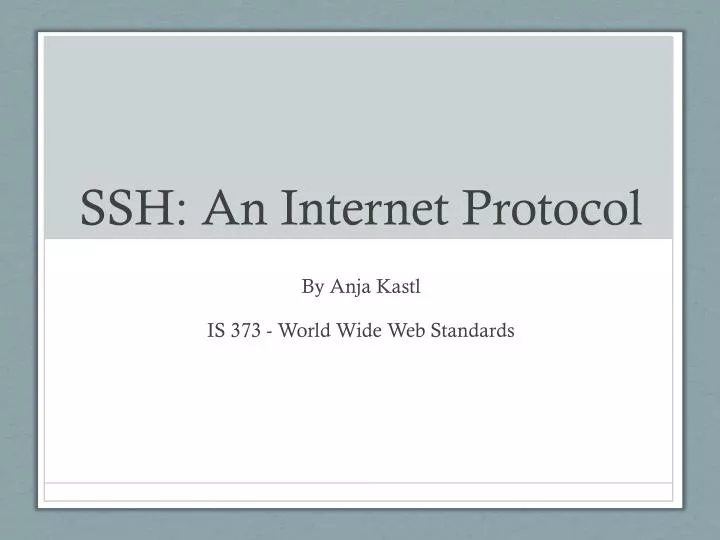 ssh an internet protocol