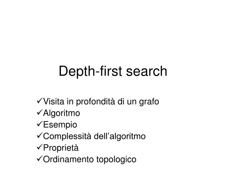 depth first search