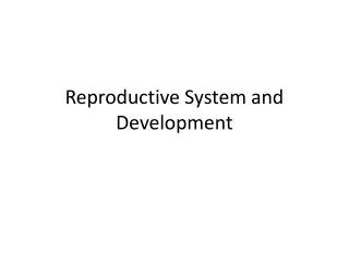 Reproductive System and Development