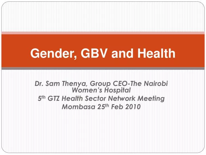 gender gbv and health