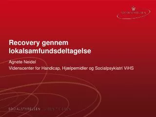 recovery gennem lokalsamfundsdeltagelse