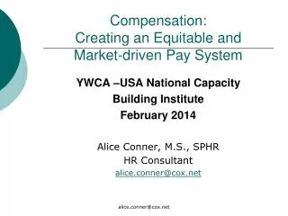 Compensation: Creating an Equitable and Market-driven Pay System