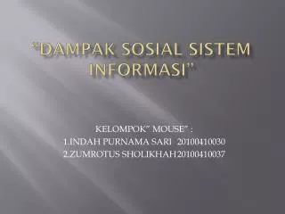dampak sosial sistem informasi