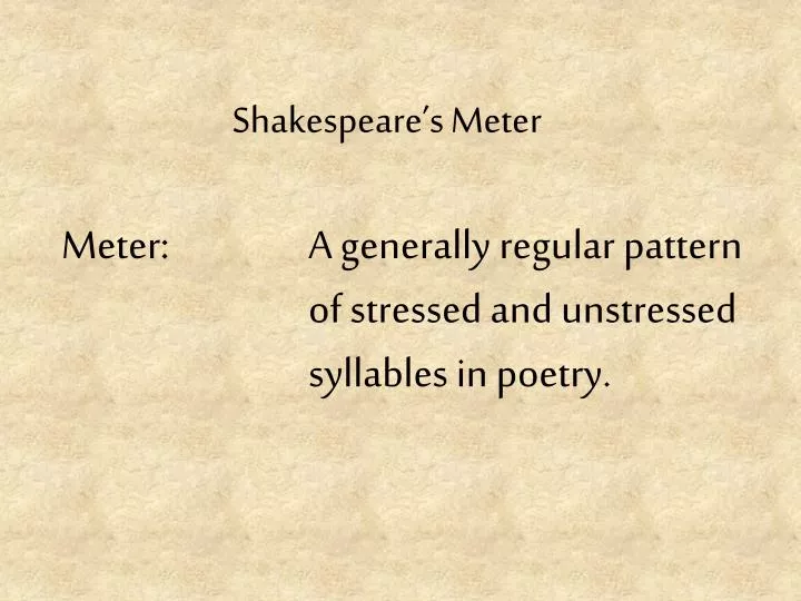 shakespeare s meter