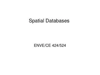 spatial databases