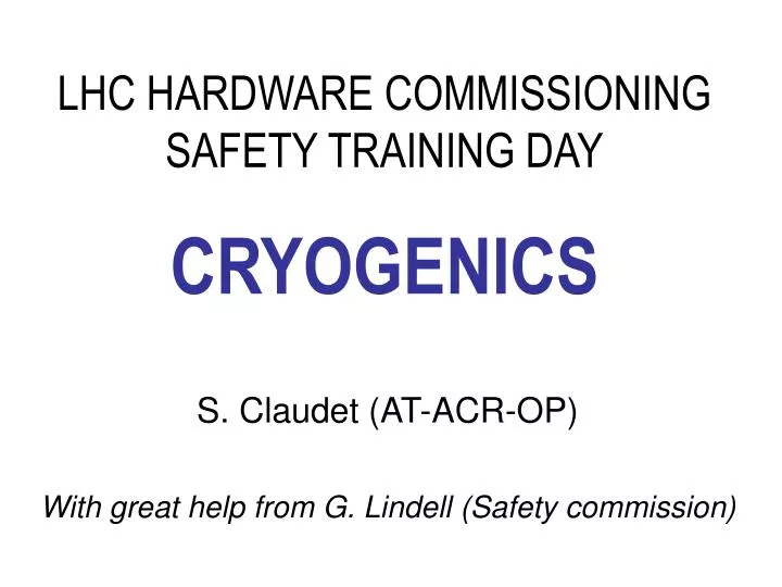 lhc hardware commissioning safety training day
