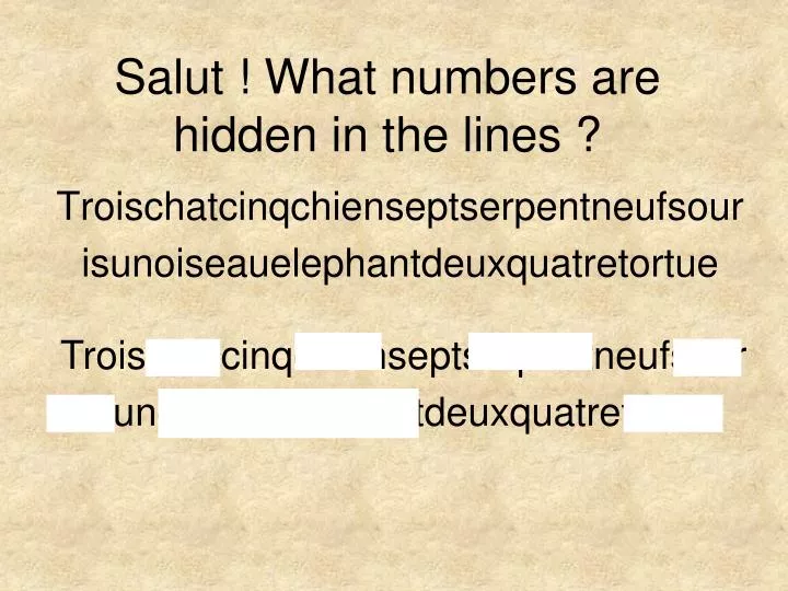 salut what numbers are hidden in the lines