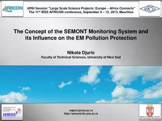 The Concept of the SEMONT Monitoring System and its Influence on the EM Pollution Protection