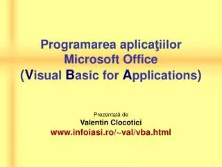 programarea aplica iilor microsoft office v isual b asic for a pplications