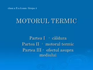 motorul termic