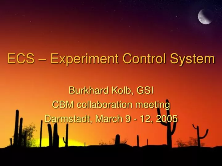 ecs experiment control system