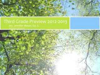 Third Grade Preview 2012-2013