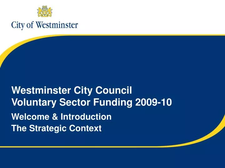 westminster city council voluntary sector funding 2009 10