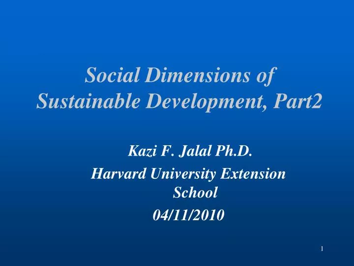social dimensions of sustainable development part2