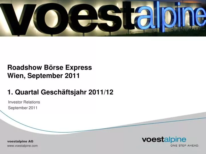 roadshow b rse express wien september 2011 1 quartal gesch ftsjahr 2011 12