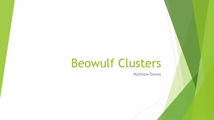 beowulf clusters