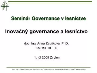 semin r governance v lesn ctve