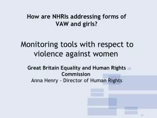 How are NHRIs addressing forms of VAW and girls?