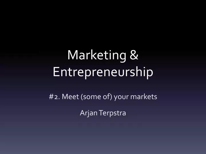 marketing entrepreneurship