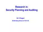 Research in: Security Planning and Auditing