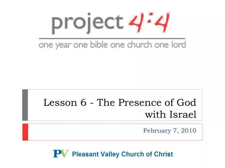 lesson 6 the presence of god with israel