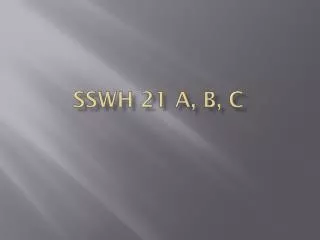 SSWH 21 a, b, c