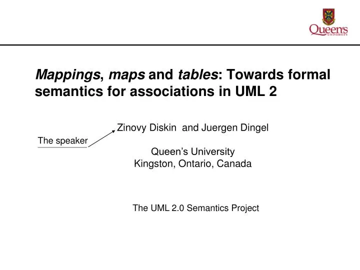 mappings maps and tables towards formal semantics for associations in uml 2
