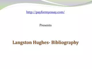 Langston Hughes- Bibliography