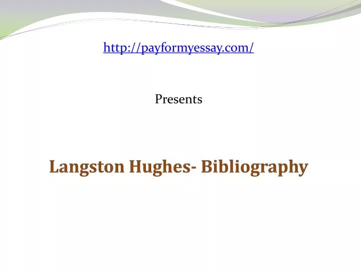langston hughes bibliography