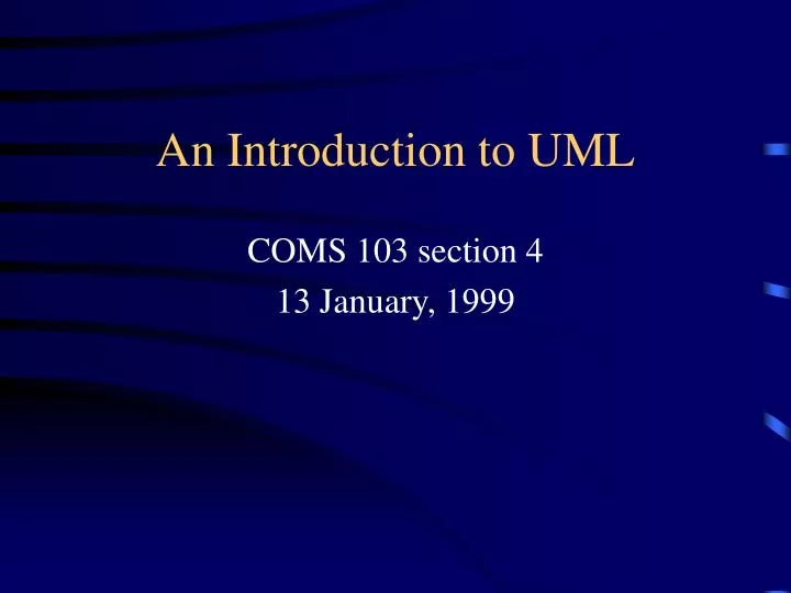 an introduction to uml