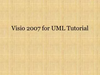 Visio 2007 for UML Tutorial