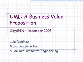 UML: A Business Value Proposition