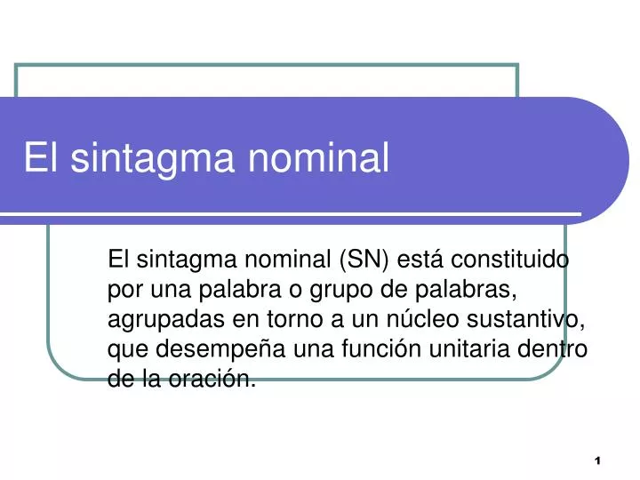 el sintagma nominal