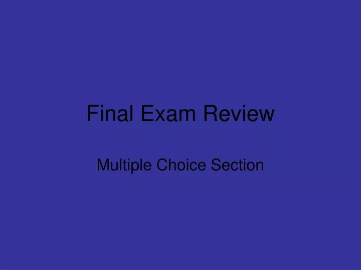 final exam review