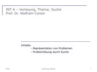 int a vorlesung thema suche prof dr wolfram conen