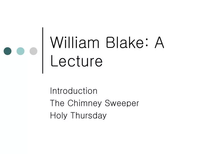 william blake a lecture