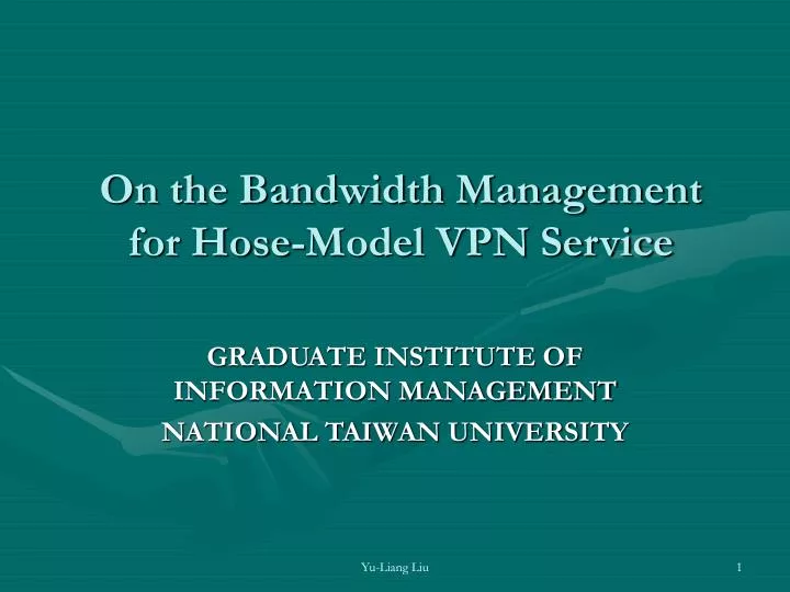 on the bandwidth management for hose model vpn service
