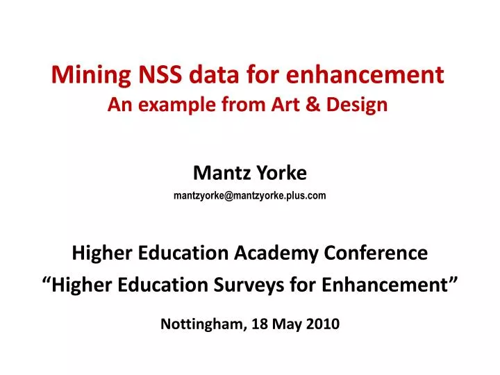 mining nss data for enhancement an example from art design