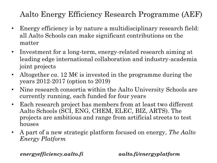 aalto energy efficiency research programme aef