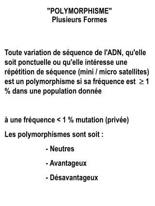 polymorphisme plusieurs formes