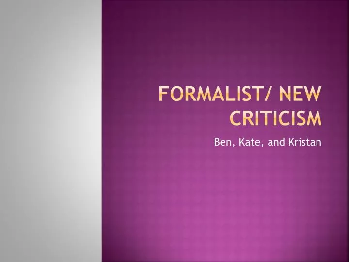 formalist new criticism