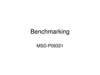 Benchmarking