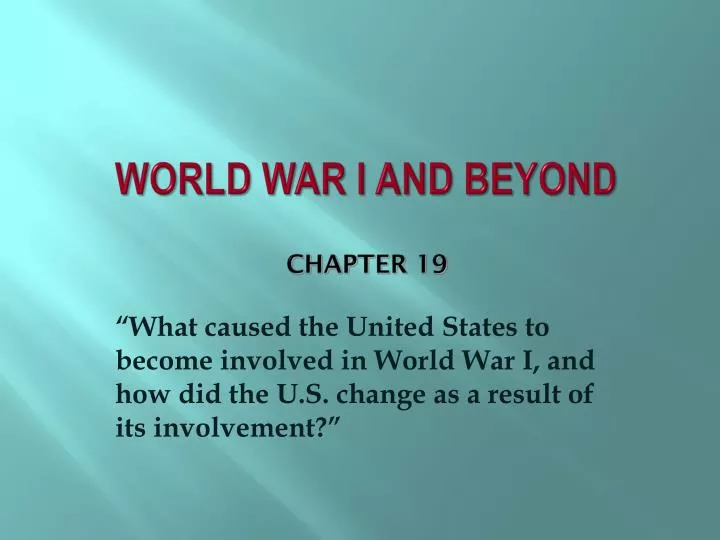 world war i and beyond chapter 19