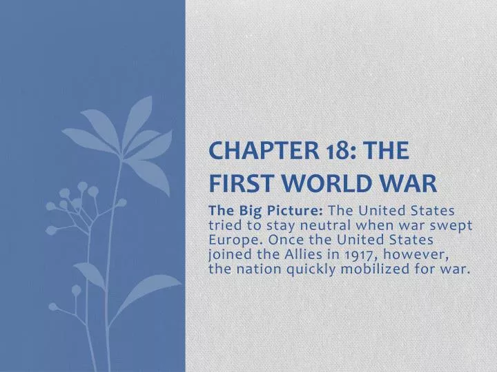chapter 18 the first world war