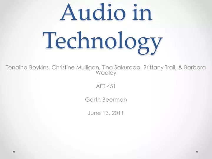 audio in technology