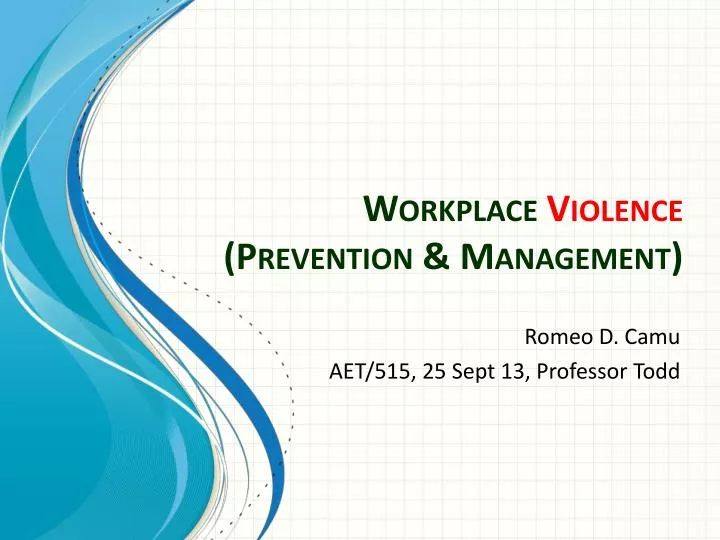 workplace violence prevention management