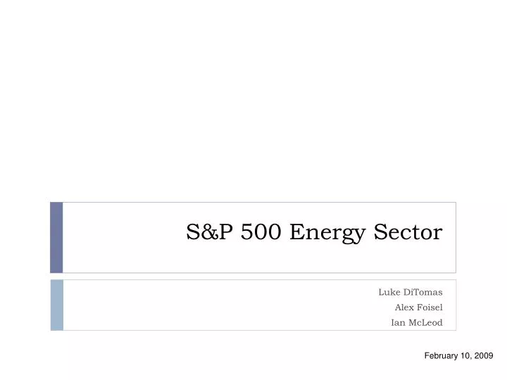 s p 500 energy sector
